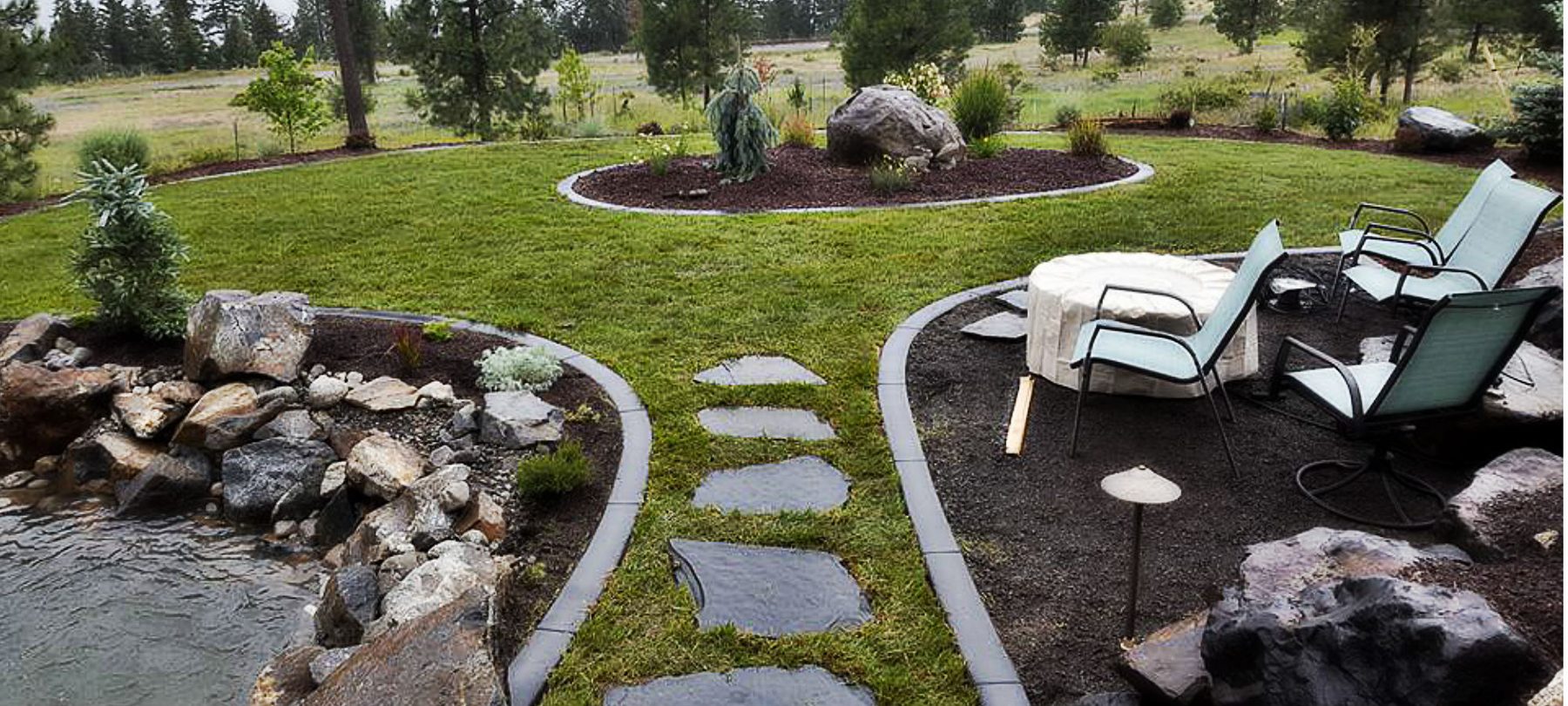 Full backyard landscaping transformation in Spokane